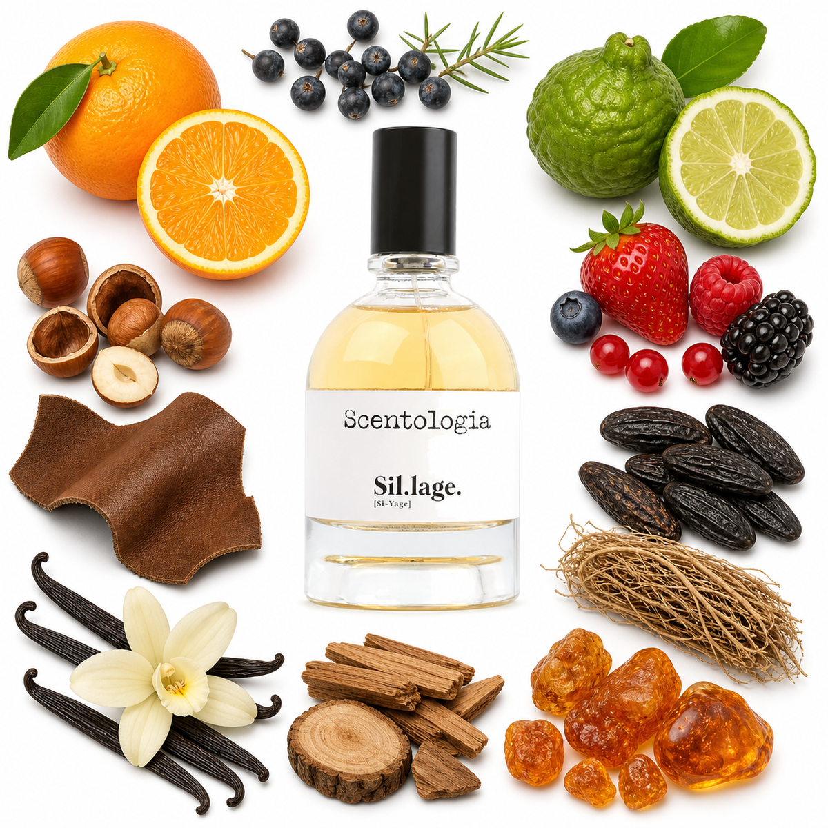 Scentologia Sil.lage. Eau de Parfum with scent notes