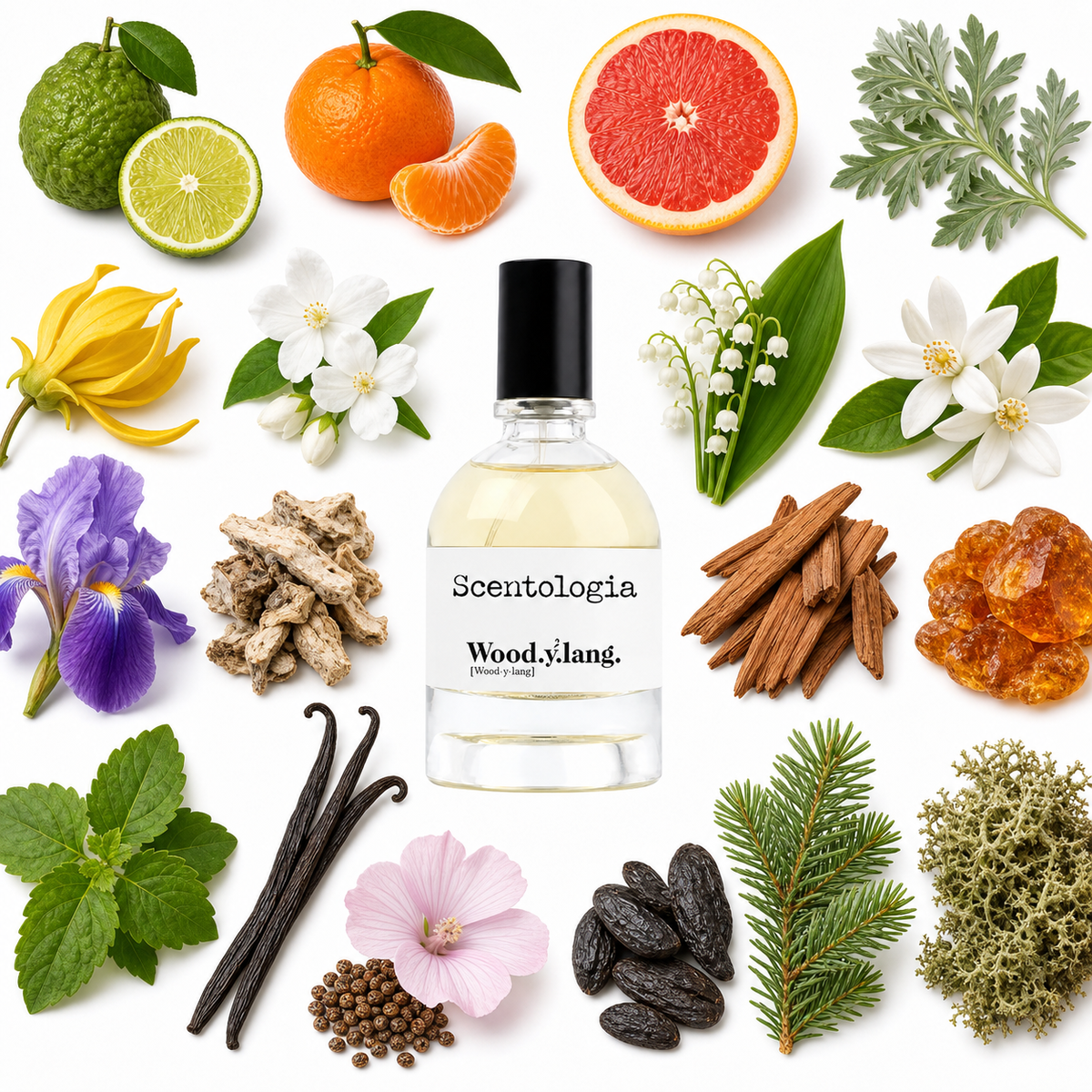 Scentologia Wood.y.lang. Eau de Parfum with scent notes