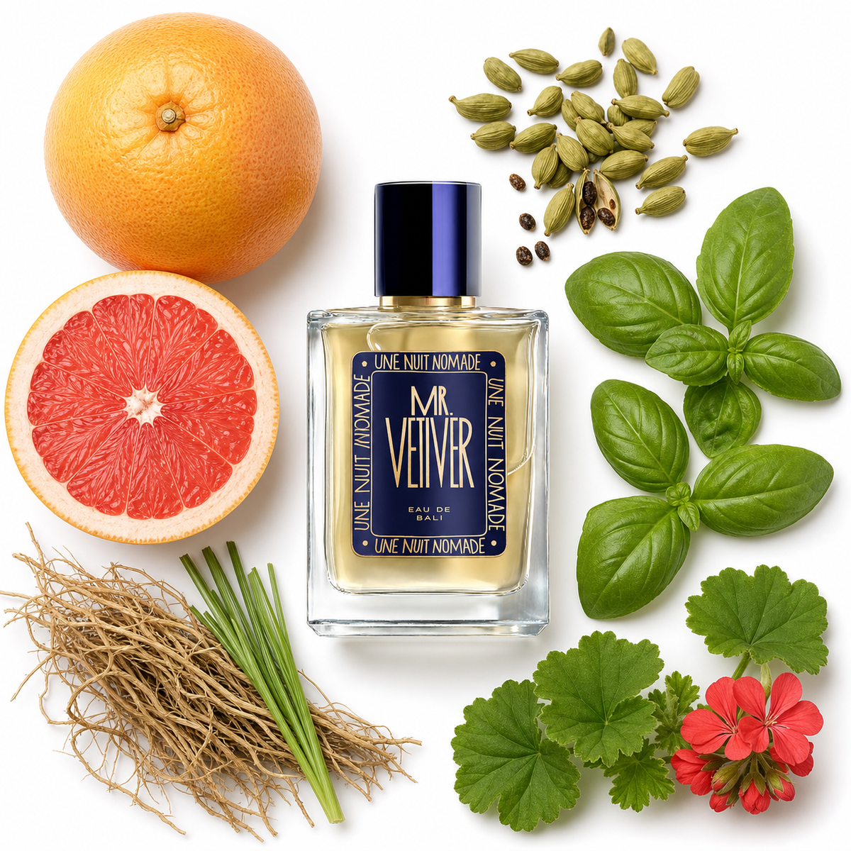 Une Nuit Nomade Mr. Vetiver Eau de Parfum with scent notes