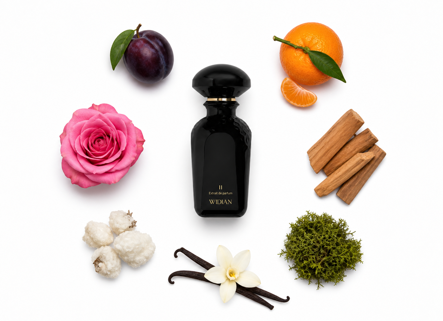 Widian Black II Extrait de Parfum with scent notes