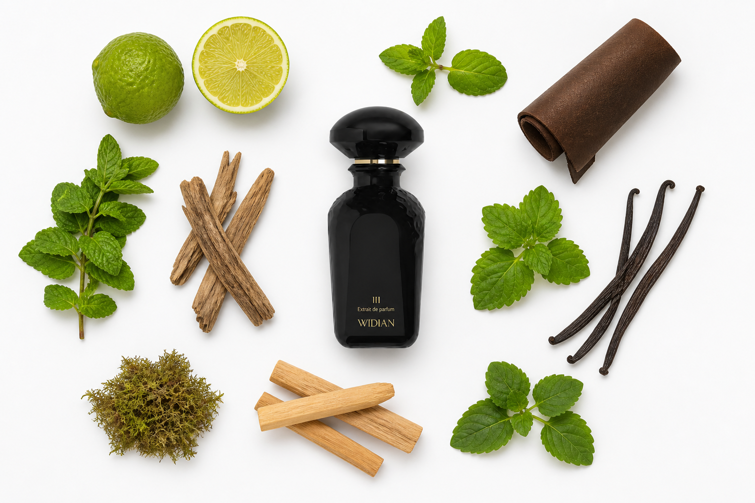Widian Black III Extrait de Parfum with scent notes