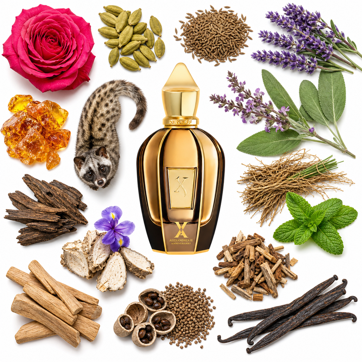 Xerjoff Alexandria II Anniversary Eau de Parfum with scent notes