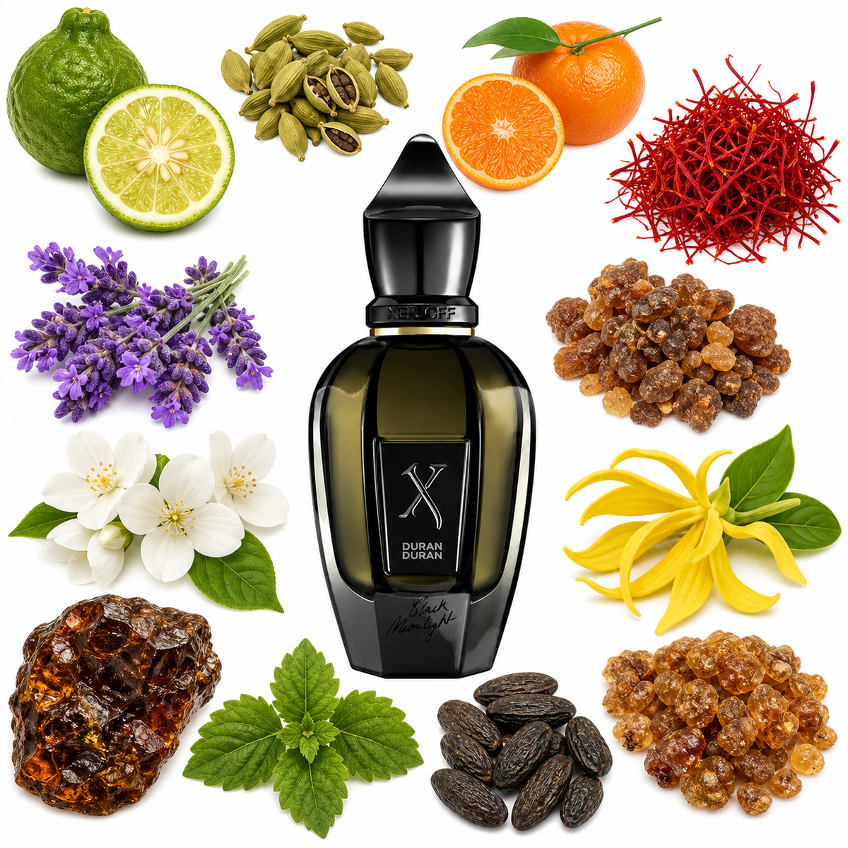 Xerjoff Duran Duran Black Moonlight Eau de Parfum with scent notes